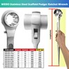 WEDO Stainless Steel Scaffold Podger Ratchet Wrench,Double Side 12 Point