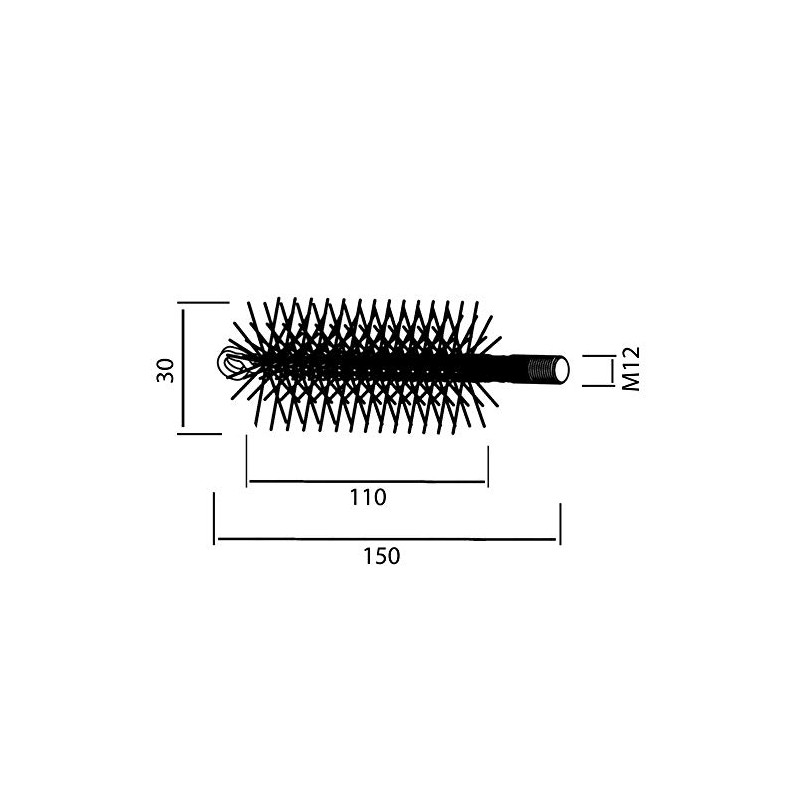 Boiler Brush/Boiler Brush/Oven Brush/Pipe Brushes 30/100 M12 Steel Wire