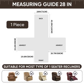 Easehomey 100% Waterproof Multigrid Recliner Chair Covers, Anti-Slip Recliner Cover, Pet Friendly, Machine Washable Covers for Recliner Chair with Pocket, Furniture Protector(28",Chocolate)