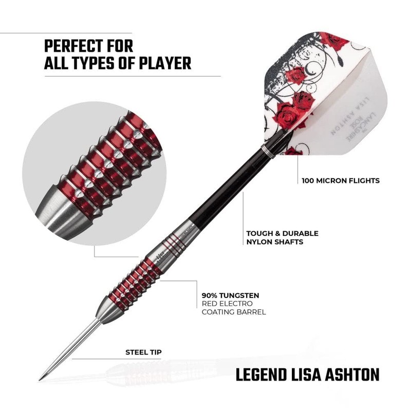 Legend Darts D2925 | Lisa Ashton | Red Electro Coating