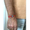 BT Weaved String Contemporary Kabbalah Bracelet with Blue Evil Eye