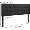Flash Furniture Lennox Upholstered Queen Panel Headboard in Black