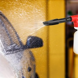 XFLYP Gartenschlauch Spritzpistole, 1L Schnee Schaumpistole Hochdruck Handbrause Bewässerungssprüher mit Vorratsbehälter, Verstellbare Schaumlanze für Autoreinigung BewäSserung Werkzeug