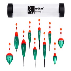 Zite Fishing Glow Stick Floats Assortment with Float Tube - 10 Fishing Floats Night Fishing - Eel Floats Predator Floats Coarse Fish Floats All-Round Float Set