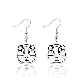 AKTAP Guinea Pig Earrings Kawaii Hamster's Earring for Hamster Lover Christmas Jewelry (Hamster Earrings)