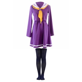 XCJLW Shiro Cosplay Costume School Girls Sailor Dress Uniform with Stocking (Medium)