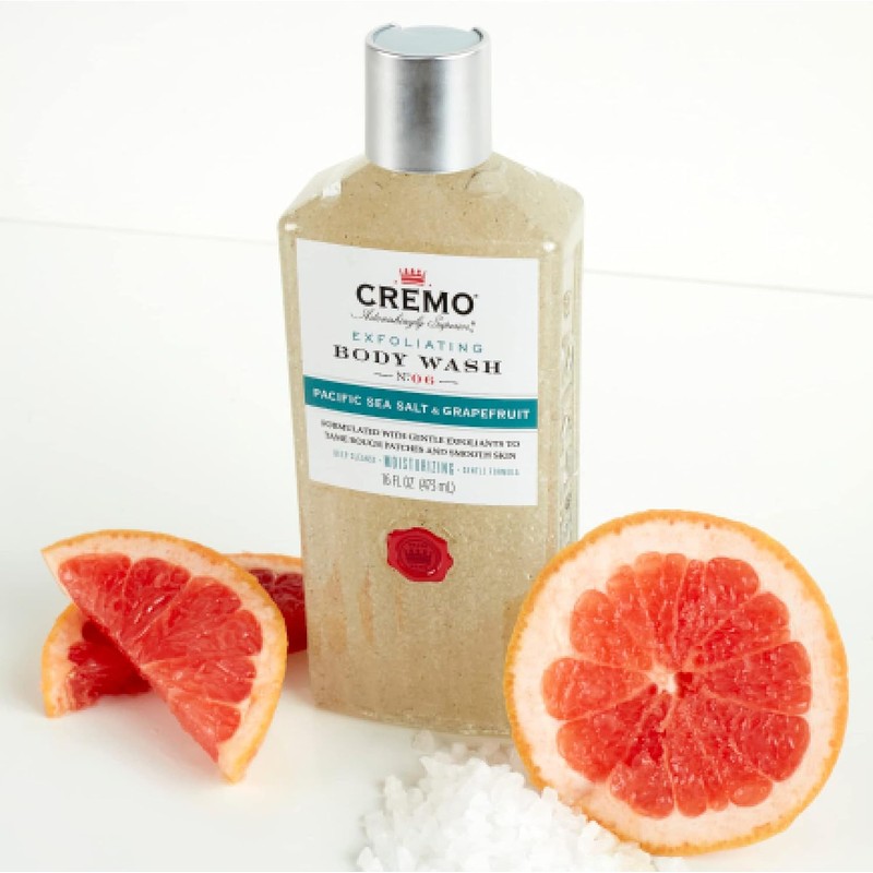 Cremo Exfoliating Body Wash, Pacific Sea Salt & Grapefruit, 16oz,