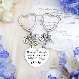 SOJUWEL 2PS New Mom And Dad Gifts 2026 Keychains Mom And Dad Gifts for New Parents