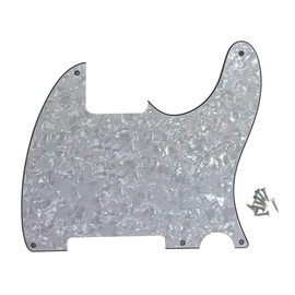 ROZILO White Pearl 5 Hole Tele Blank Guitar Pickguard Tele Pick Guard Scratch Plate for Fender Tele Esquire Guitar