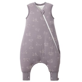 LULUMONKEY Sleeping Bag with Legs 1.5 TOG, 100% Cotton Sleeping Sack with Feet Toddler Wearable Blanket 6-12 Months, Dinosaurs