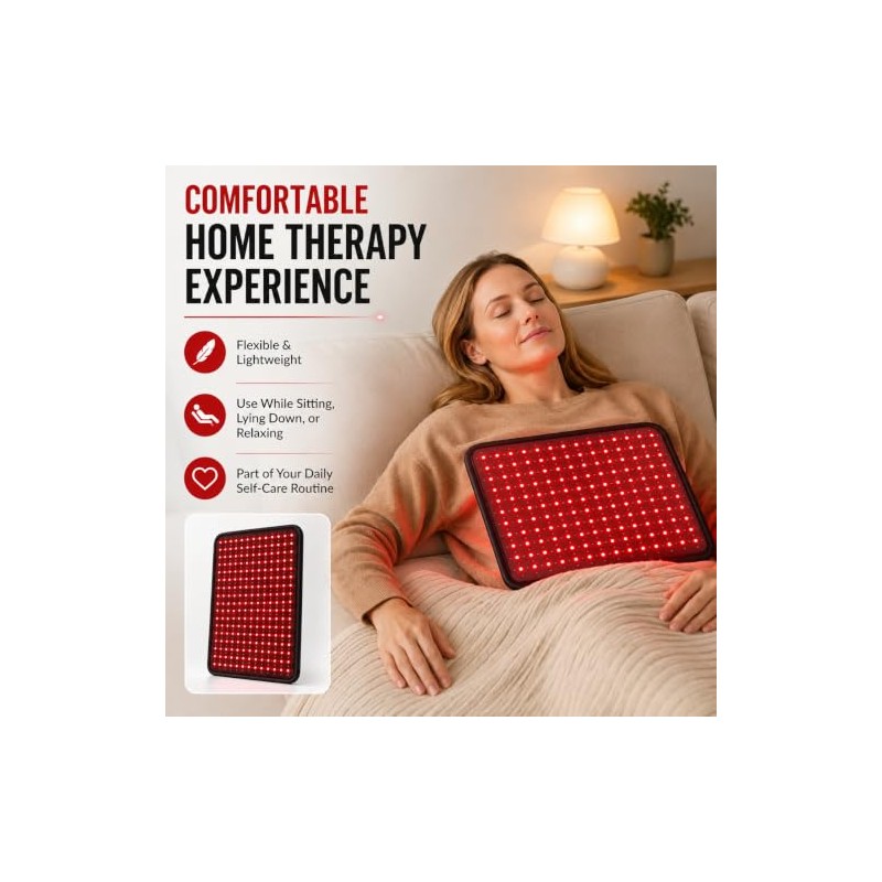 Almohadilla Grande Terapia Luz Roja Cuerpo 275 Led Infrarroja 660