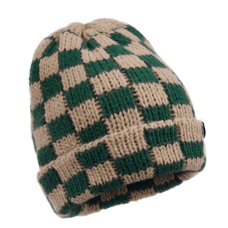 Clakllie Winter Stocking Beanie Hat Foldable Knitted Hats Roll-up Edge