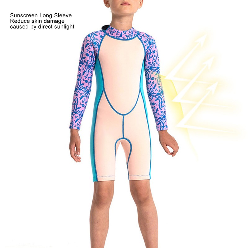 Long Sleeve Shorts Kids Wetsuit 2.5MM Neoprene Toddler Winter Surfing