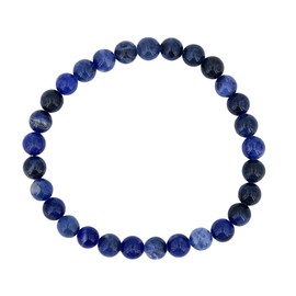 Taddart Minerals - 6mm Natural Gemstone Ball Bracelet on Elastic Nylon Thread - Handmade, Rubber