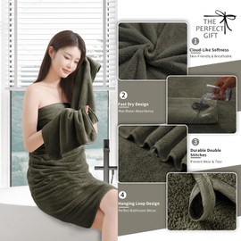 Extra Large Bath Sheet 4 Piece (35"x70")-Ultra Soft Oversized Bath Towel,Bath Sheet Towel Set for Bathroom Hotel,Plush Highly Absorbent Quick Dry Shower Towel Set for Adults,Bathroom Towel Set Brown