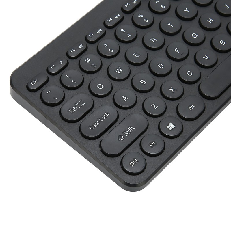 2.4G Wireless Keyboard Mouse Combo 78 Key Retro Round Keycap