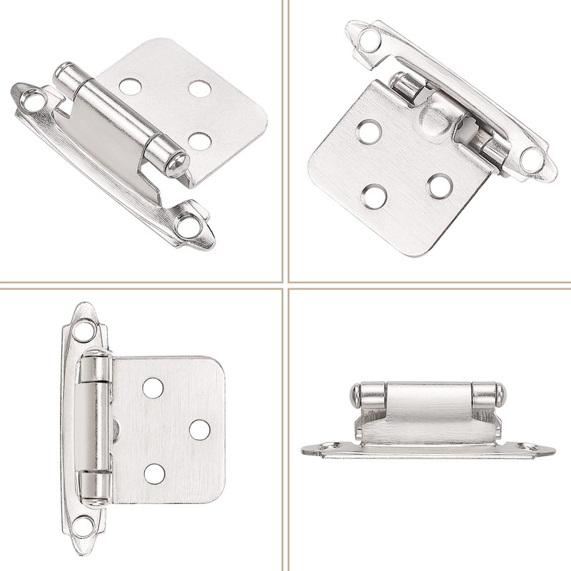 knobelite Satin Nickel Cabinet Hinges for Kitchen Cabinets Doors, 30