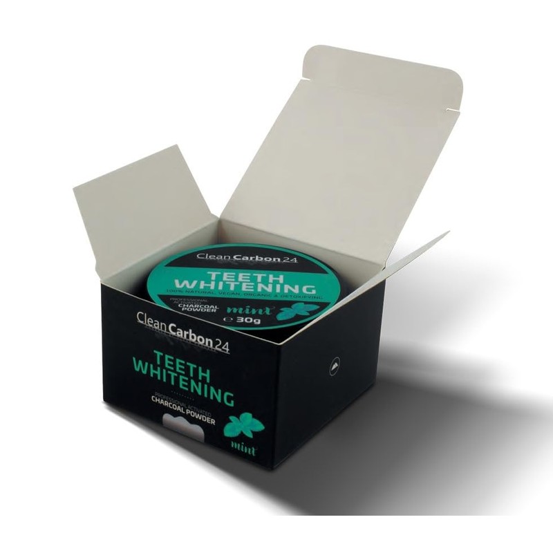 CleanCarbon24 Tooth Powder Vegan & Fluoride Free - Whitening Through