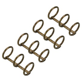 PATIKIL 0.63 Inch Diameter 3 Rings Book Rings, 4 Pieces, Removable Metal Book Rings, Office, Loose Leaves, 3 Circles for Desk, Calendar, Photo Album, Bronze