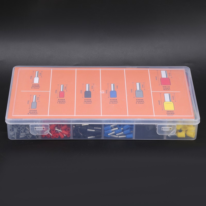 1200Pcs Wire Ferrules Crimping Cold Pressed Terminal Electrical Industrial Accessories