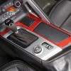 car-king888 Red Fiber Central Control Gear Panel Trim Accessories Kit