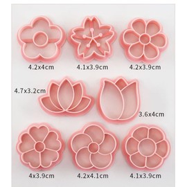 Cookie Cutter 8 Pieces Flower Cookie Cutters Plastic Cookie Stamps Cookie Mould Press Cross Cookie Mould Set Baking Kitchen Tools (Flower 1115A)