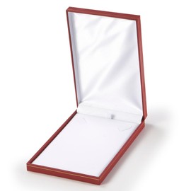 Novel Box Red Jewelry Box for Necklace 4.4x6.25x1.4 Inch - Faux Leatherette Jewelry Display Gift Boxes - Soft Velvet Interior Necklace/Pendant Storage Cases for Proposal Engagement Wedding Birthday