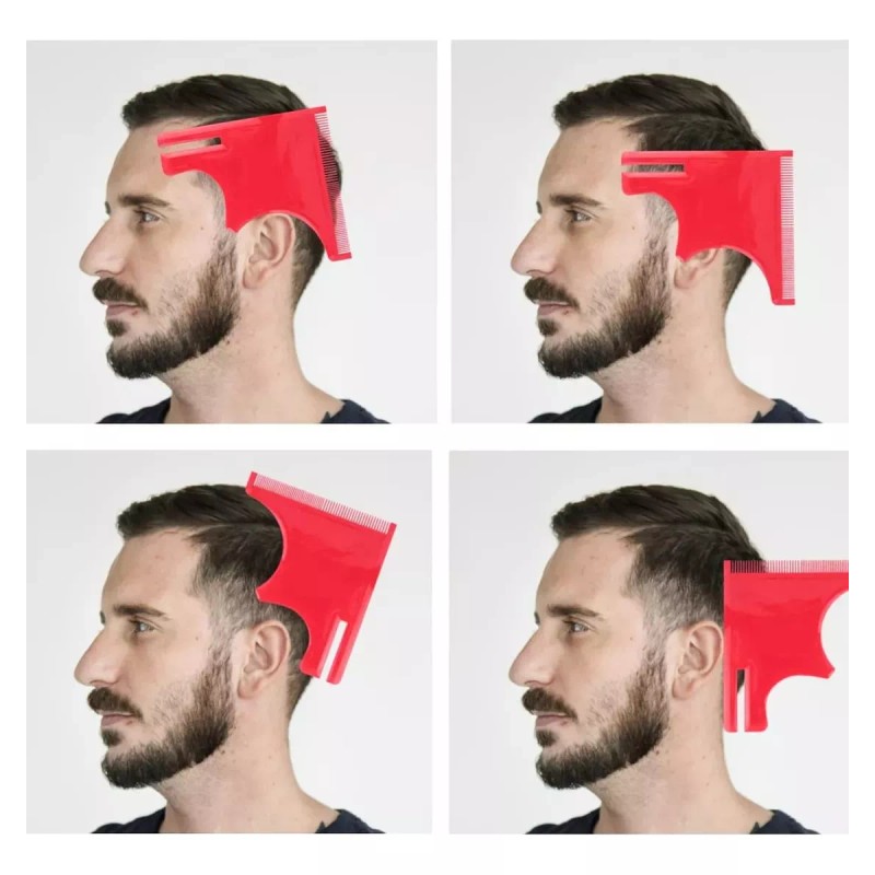 Universo en Linea 4p Kit Peines Plantillas Diseño Moldeado Barba