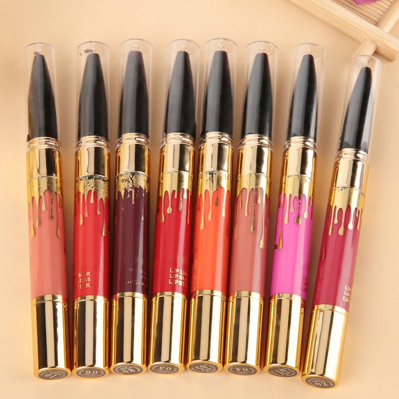 NITRQ 8 Colors2 In 1 Moisturizing Lip Gloss Lip Liner