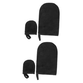 Baluue 2 Sets Tanning Gloves Nail Sun Gloves Protection Gloves Hand Covers Salon Gloves Nail Art Gel Prevention Gloves Sunless Tanning Mittens Nail Gloves Pe Black