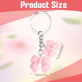 Aeaocvo Pink Bow Key Ring for Girls Women, Cute Bow Charm for Purse Bag Charm for Handbags Bow Charms for Bags Car Charms Keychain Pink Key Chain Accessories for Backpack