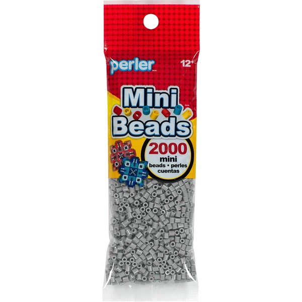 Perler 80-14116 Mini Fuse Bead Craft Supplies, 2000pcs, Gray