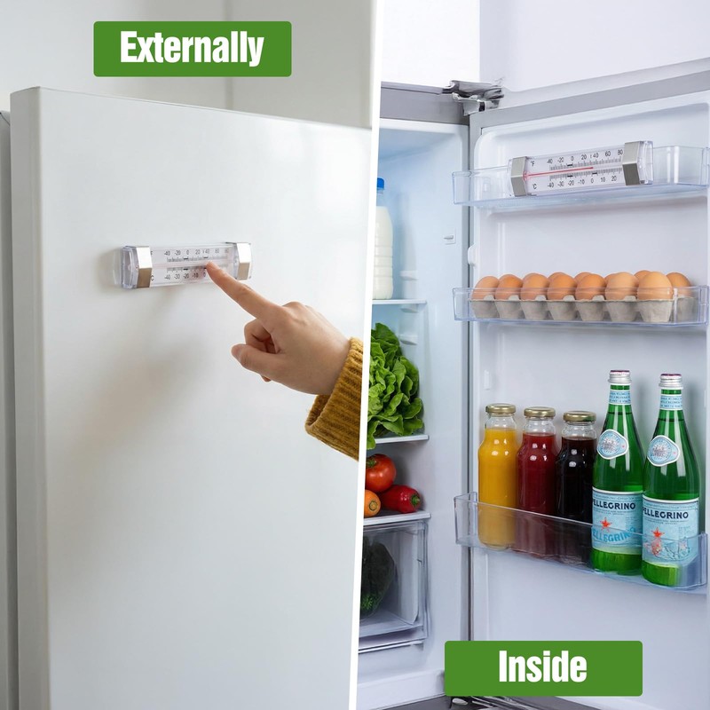 9 Pack Fridge Refrigerator Freezer Thermometer, Waterproof Analog, Large Dial,