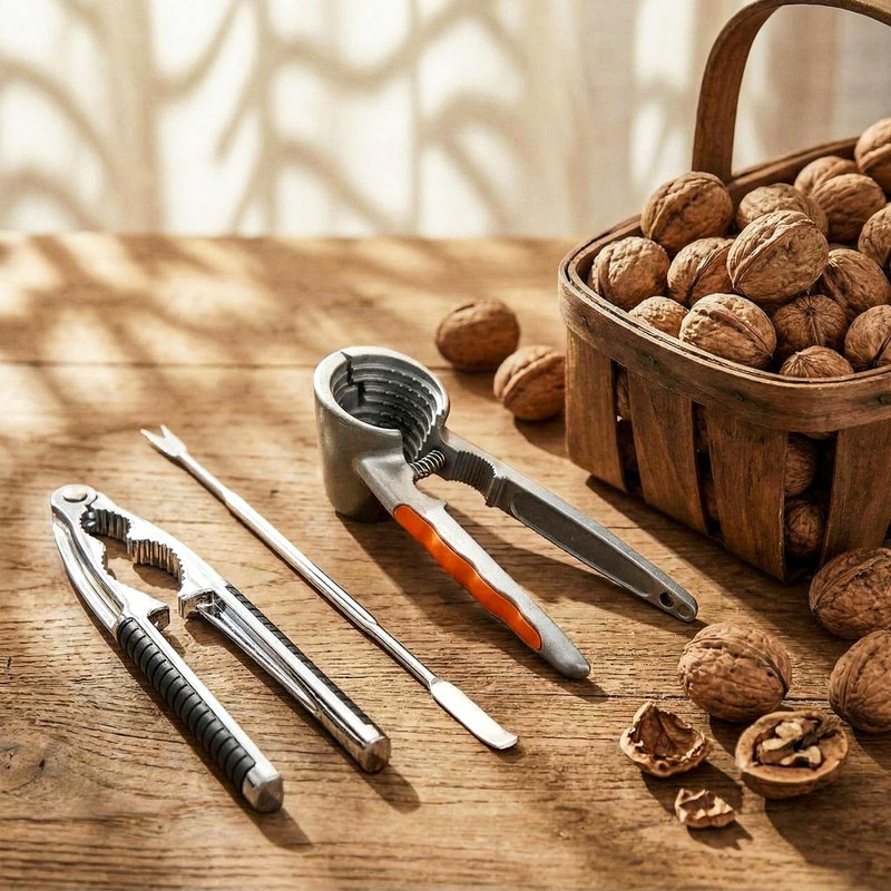 Purpeak 6 Pcs Nutcracker Nut and Walnut Cracker Kit Metal
