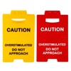Lyreh 2pcs Mini Desk Warning Sign, Acrylic Office Caution Overstimulated