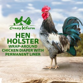 Bird Diaper, Wrap Around - for Hens, Roosters, Ducks, Leak-Proof Design, Comfortable Bird Harness with Sewn-in Liner, Secure Hook and Loop Closure - XL, Green