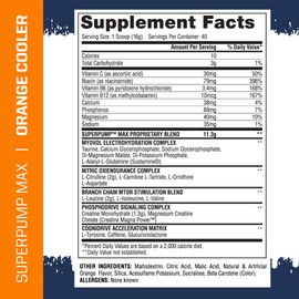 Gaspari Nutrition SuperPump MAX, The Ultimate Pre Workout Powder, Sustained Energy Preworkout, Nitric Oxide Booster, Muscle Growth, Recovery & Replenishes Electrolytes (40 Serving, Orange Cooler)