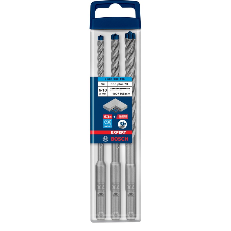 Bosch 3x EXPERT SDS plus-7X Hammer Drill Bit Set (for