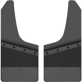 LIBRA Kick Back Mud Flaps 12" Wide Heavy Duty Rubber Stainless Steel Universal Fit Pickup Truck SUV 27069 Mud Splash Guard