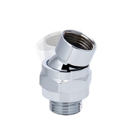 NearMoon - Adaptador de bola giratoria para cabezal de ducha – Conector de ducha de latón macizo, articulación de rótula ajustable universal con brazo de ducha (acabado cromado)