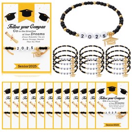 yesaior 12 Sets Graduation Bracelet 2025 Grad Student Gifts Graduation Gift from Teacher Graduation Party Favors, College Graduation Gifts for Classmates