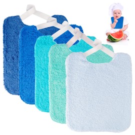 EIGHT4TWO® Baby Bibs Waterproof 100% Cotton Made in Spain Pack of 5 with Rubber Ideal for Babies from 6 to 24 Months Pack 1 XL, Package 1, XL