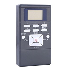 ASHATA Portable Radio, Portable LCD FM Radio Digital Signal Processing Wireless Receiver with Headphones, Radio Pocket Size FM/AM Digital DSP Personal Radio with