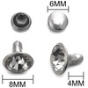 200 Sets Cz White Clear Crystal Rivets Rapid Rhinestone Silver