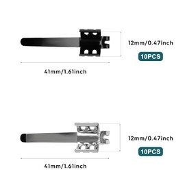 Pack of 20 Metal Pen Clips with Pocket Clip, Metal Pen Clips, Pen Holder Clips, Silver Pencil Clips, Removable Pen Light Accessories, Stainless Steel Pen Holder Clip for Most Pens (Black, Sillable