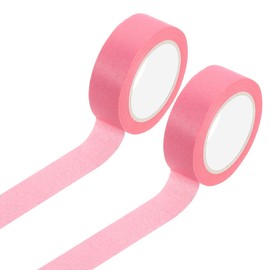 sourcing map 2 Rolls Colored Washi Tape, 11 Yards x 0.6" Colored Masking Tape Painters Tape, Decorative Masking Tape for Arts & Crafts Labeling DIY Scrapbooking Gift Wrapping, Pink