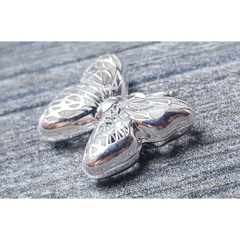 Plata Dije Mariposa 3d .925 Joyeria
