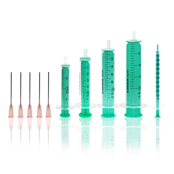 Horn Spritzen-Set für Hobby Heimwerken mit 5 stumpfen Nadeln und