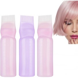 3 Pack Tinte para el Cabello Root Comb Aplicador Botella con Escala Graduada, 6 Onzas Cepillo Aplicador de Tinte de Cabello, Aplicadora de Tinte de Raíz Botella Aplicadora de Tinte de