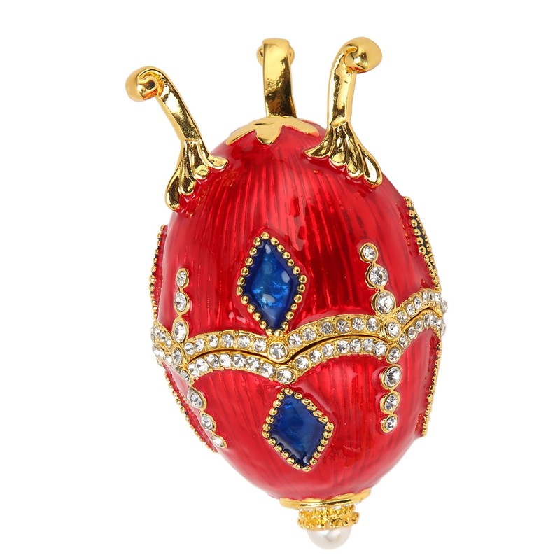 Egg Shaped Trinket Boxes Rhinestones Inlay Exquisite Jewelry Trinket Boxes